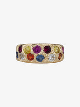 Load image into Gallery viewer, The grand rose garden signet ring, gold and clear