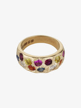 Load image into Gallery viewer, The grand rose garden signet ring, gold and clear