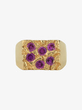 Load image into Gallery viewer, The grand rose garden signet ring, gold and pink