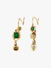 Load image into Gallery viewer, Emerald and diamond earrings
