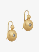 Load image into Gallery viewer, Small Diamond Bulla Hook Earrings
