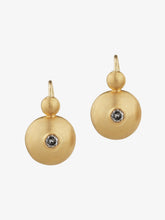 Load image into Gallery viewer, Small Diamond Bulla Hook Earrings
