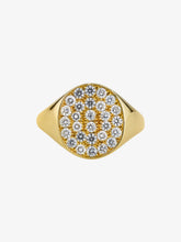 Load image into Gallery viewer, Moment Signet ring with full diamond pavé handcrafted in gold
