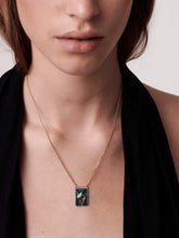Load image into Gallery viewer, Diamond Kite Halo Petrol Enamel Necklace
