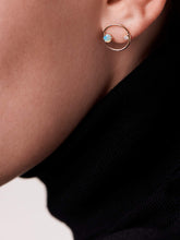 Load image into Gallery viewer, Opal &amp; Diamond Circle Earrings
