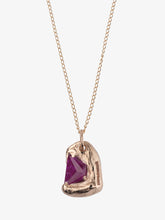 Load image into Gallery viewer, The rose pendant, pink cracked sapphire
