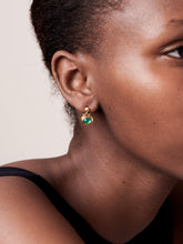 Load image into Gallery viewer, Emerald Small Bell Earrings
