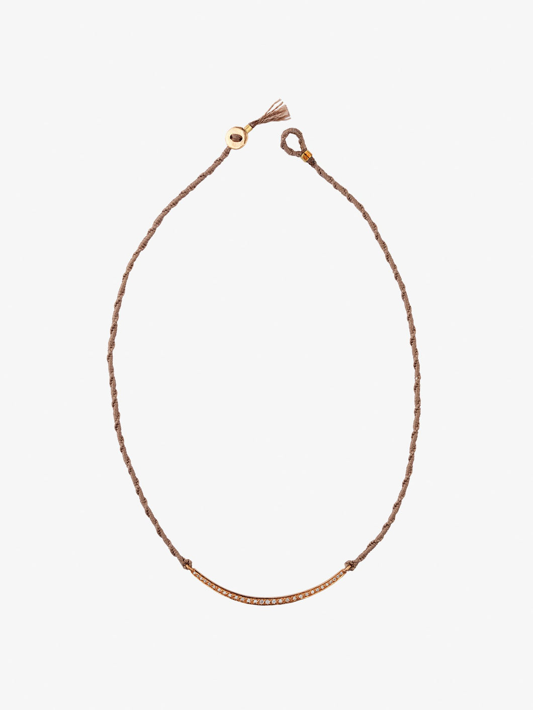 Diamond Bar Silk Necklace