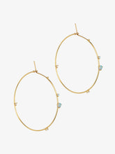 Load image into Gallery viewer, Four-step Opal hoops
