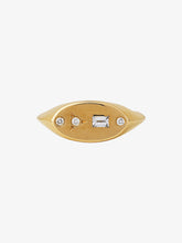Load image into Gallery viewer, Signet ring, white diamonds
