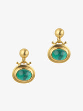 Load image into Gallery viewer, Emerald Small Bell Earrings
