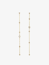 Load image into Gallery viewer, Rose Cut Linear Chain Earrings

