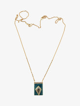 Load image into Gallery viewer, Diamond Kite Halo Petrol Enamel Necklace
