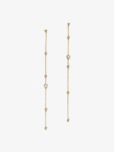 Load image into Gallery viewer, Rose Cut Linear Chain Earrings
