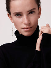 Load image into Gallery viewer, Rose Cut Linear Chain Earrings
